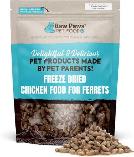 Vista 7 de Raw Paws Alimento liofilizado para hurones – Receta de carne de res, 16 onzas – Hecho en Estados Unidos – Dieta de hurones sin granos para hurones