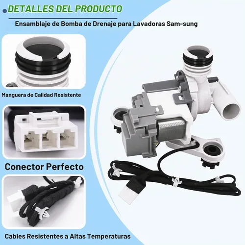 Vista 8 de WA45K7600AW/A2 WA40J3000AW/A2 Motor de la bomba de drenaje de la lavadora