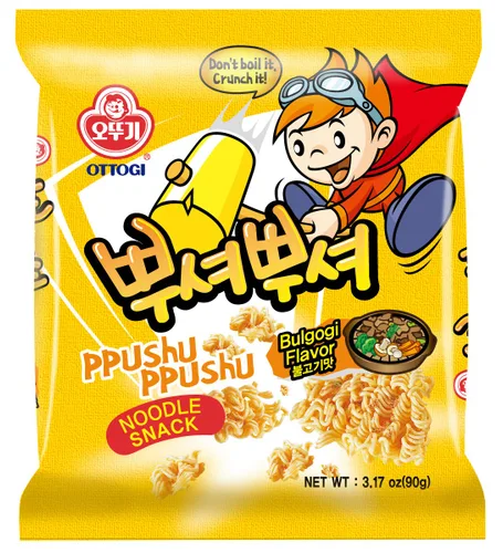 Vista 8 de OTOKI Ppushu Ppushu - Bocadillo de fideos con sabor a barbacoa, aperitivo coreano de ramen, aplastar para comer, 3.16 onzas, paquete de 24