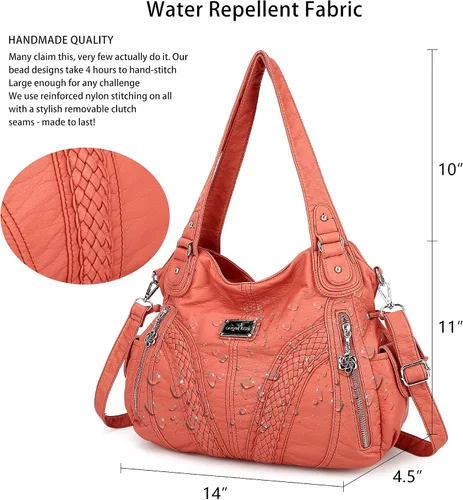 Vista 2 de Monederos y bolsos de mano de moda para mujer, bolsos de hombro con asa superior, bolsos de cuero sintético