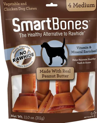 Vista 7 de SmartBones - Masticables medianos con carne de vacuno real, 4 unidades, sin piel cruda para perros