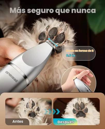 Vista 4 de oneisall Kit de aseo para perros 4 en 1 con pantalla LCD Plateado