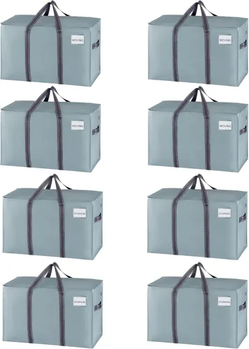 Vista 49 de VENO - Paquete de mudanzas, cajas de almacenamiento para embalaje universitario con tapas alternativas, para dormitorio, extragrande, asas