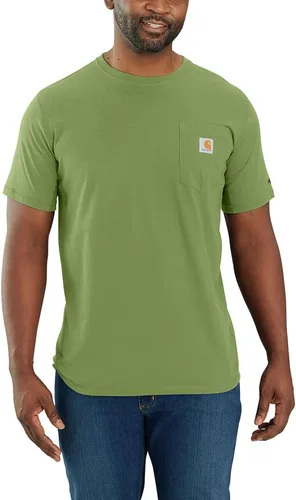 Vista 33 de Carhartt Force - Camiseta de manga corta, con bolsillo, de ajuste holgado y peso medio para hombre Malt