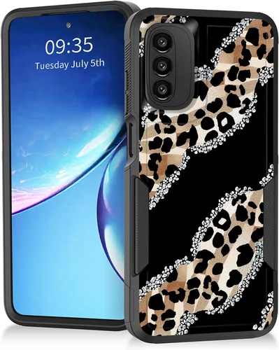 Vista 11 de Para Moto G Power 2022 – Funda protectora resistente de doble capa de policarbonato duro híbrido de goma suave a prueba de golpes – Ciervo