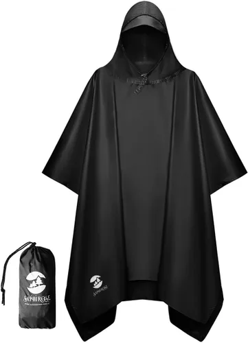 Vista 16 de SaphiRose Poncho de lluvia con capucha, impermeable, para hombres, mujeres y adultos Algas Azul 1 Pack