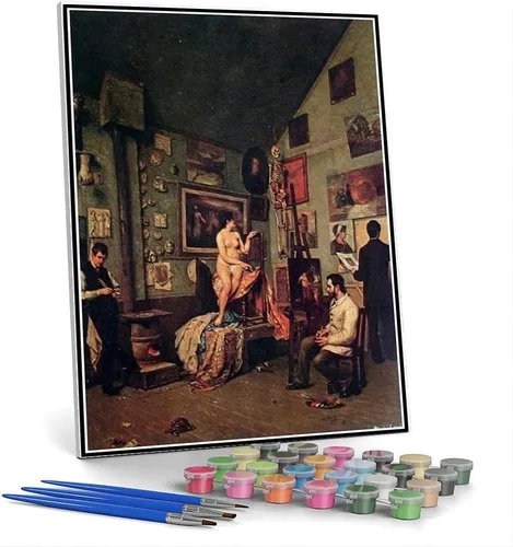 Vista 8 de Pintura por números para adultos Kits O Modelo Pintura por José Ferraz De Almeida Junior Arts Craft para decoración de pared del hogar