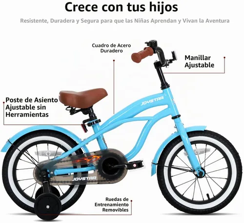 Vista 2 de JOYSTAR Bicicleta de crucero para niños de 12 pulgadas, 14 pulgadas, 16 Azul