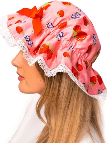 Vista 2 de ComfyCamper Strawberry Shortcake Hat Bonnet for Women and Girls - Costume Cosplay Womens Halloween Costumes Berry Costume