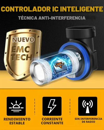 Vista 3 de Auxbeam H 11 Luz antiniebla, Azul hielo