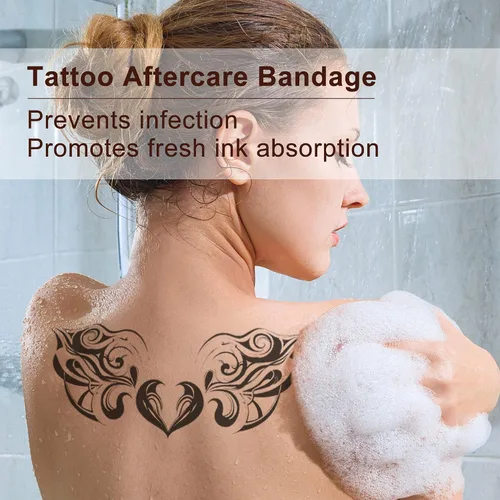 Vista 5 de LotFancy - Vendaje de cuidado posterior para tatuajes, rollo de 2 pulgadas x 13 yardas, impermeable, transparente Transparent Film Dressing