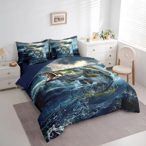 Vista 41 de Feelyou Juego de edredón de ciervo con sábanas – Tamaño Queen 7 piezas Juego de ropa de cama infantil de caza rústica – Cama de ciervo de cabaña