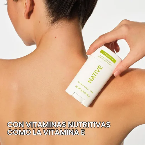 Vista 8 de Native Desodorante sensible para mujeres y hombres, aroma a aloe y té verde