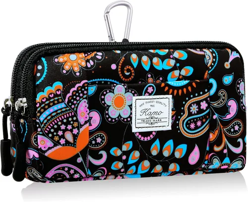 Vista 8 de KAMO Funda multiusos de lona horizontal para smartphone, funda para teléfono celular con asa para cinturón, bolsas de cinturón para mujeres, funda