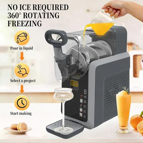 Vista 4 de Máquina de bebidas frías para el hogar, mini máquina para hacer helados y granizados, con pantalla LED, tiempo de formación de batidos de 15-60