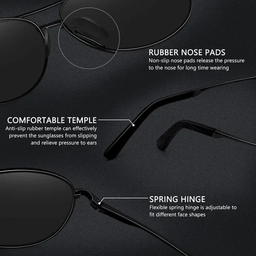 Vista 2 de WOWSUN Polarized Aviator Sunglasses for Men