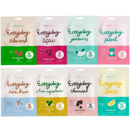 Vista 11 de FACETORY K Beauty Mascarilla Facial para el Cuidado de la Piel - COLECCIÓN EVERYDAY 8 Juego de Mascarillas en Hoja Mascarilla Facial Coreana
