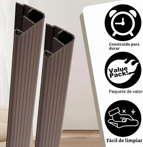 Vista 3 de 4 Pcs 36" L Fixed Vinyl Sill Threshold Cap 1-3/8 Inches High, Dark Brown Marrón oscuro