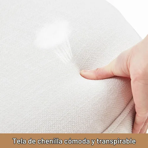 Vista 5 de HUIMO Silla de oficina en casa, sillas de escritorio tapizadas sin brazos con ruedas, altura ajustable, silla de escritorio para computadora