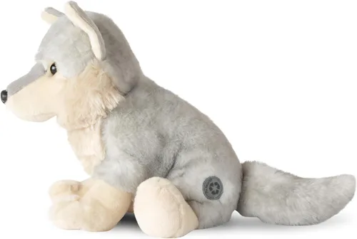 Vista 3 de The Petting Zoo Peluche de lobo, regalos para niños, animales salvajes del zoológico Onez, juguete de peluche de lobo gris de 12 pulgadas