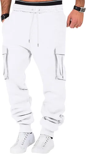 Vista 5 de Pantalones cargo para hombre, holgados, pantalones deportivos para hombre, pantalones deportivos casuales, pantalones de carga rectos, pantalones
