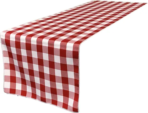 Vista 12 de LA Linen Camino de mesa a cuadros de doble cara, 14 x 108 pulgadas, verde cazador y blanco