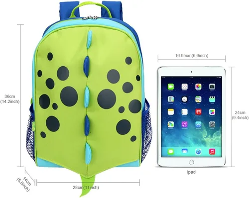 Vista 8 de Yodo Mochila escolar para niños pequeños, etiqueta con nombre y correa para el pecho