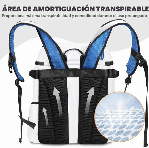 Vista 3 de Heytrip Backpack Cooler Insulated Waterproof Leakproof Lunch Bag 36/54 Cans Blanco