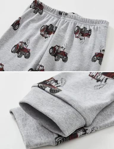 Vista 7 de Akyzic Pijama para niños de 100 % algodón, pijama de manga larga de 2 piezas para niños de 3 a 10 años