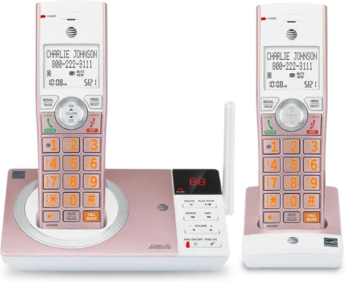 Vista 20 de AT&T CL84107 DECT 6.0 Teléfono expandible con cable/inalámbrico con bloqueador de llamadas inteligente, negro/plata con 1 auricular