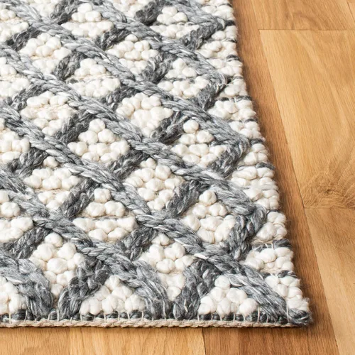 Vista 5 de SAFAVIEH Natura Collection - Alfombra de pasillo, 2 pies 3 pulgadas x 8 pies, gris y beige, viscosa y lana hecha a mano, ideal para zonas de alto
