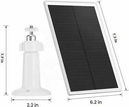 Vista 3 de Cargador de panel solar, panel solar de 6 W con puerto micro USB y USB-C, impermeable IP66, para cámara de alimentador de pájaros, timbre, cámara