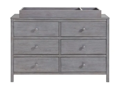 Vista 5 de Oxford Baby Everlee - Cambiador para cómoda doble de 6 cajones, Graystone
