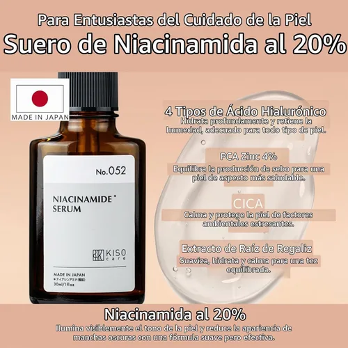 Vista 2 de KisoCare Niacinamida 20% + Zinc PCA 4% Suero para rostro ESENCIA NAIAMID 1 fl oz