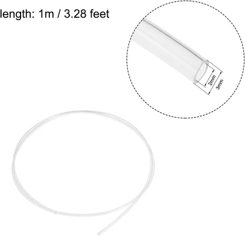 Vista 2 de uxcell Tubo de manguera de línea de nailon, 2 mm (0.07 ") ID x 3 mm (0.11") OD 1m/3.28ft PA6 Tubo de freno neumático de aire para transferencia