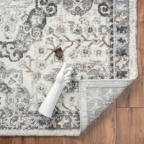 Vista 9 de LUXE WEAVERS Euston Collection 8062 - Alfombra moderna y oriental plateada de 8 x 10 pies