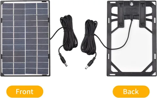 Vista 5 de Mini panel solar, 6W 12V panel solar para cámara de seguridad al aire libre célula solar con salida de CC de 10 pies DIY cargador de panel solar