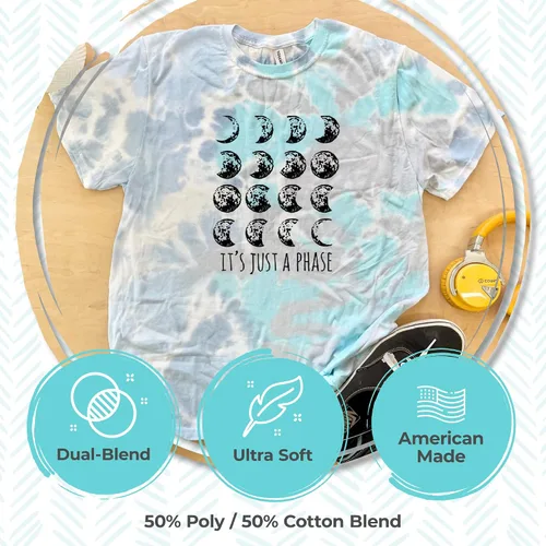 Vista 2 de Moonlight Makers, Downtown Seattle, Unisex Graphic Tie Dye Tee, Shirts With Sayings, Original Comfortable Colorful Tshirt, (XXL, Blue)