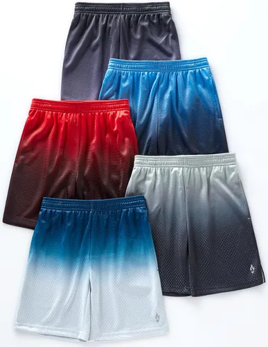 Vista 2 de Liberty Pro Paquete de 5 pantalones cortos deportivos para hombre, pantalones cortos de baloncesto de malla de 9 pulgadas para hombre, pantalones