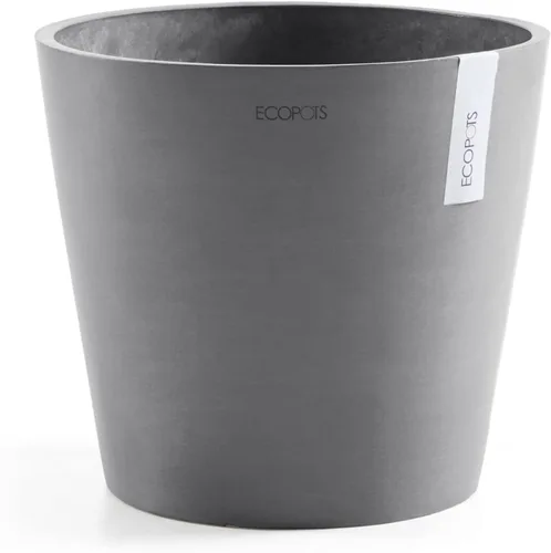 Vista 10 de Ecopots Amsterdam - Maceta redonda para flores, color gris oscuro, 8
