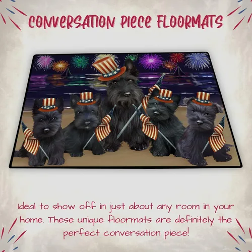 Vista 4 de Doggie of the Day Scottish Terrier Dogs Floor Mat - 4th of July Independence Day - Best Dog Doormat - Protector Decor - Unique Portrait Art