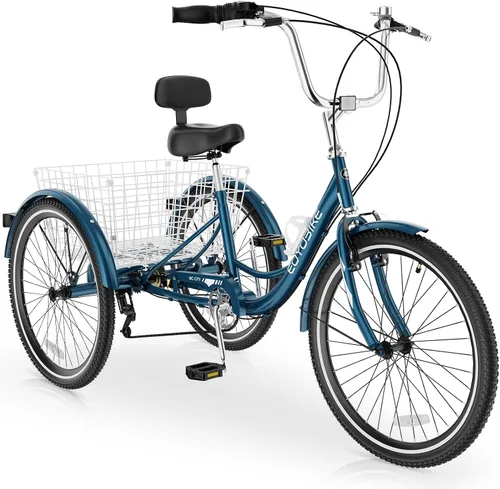 Vista 16 de MOPHOTO Triciclos para adultos, tres ruedas, bicicleta de crucero de 7 velocidades, triciclos para adultos de 20/24/26 pulgadas, ruedas bajas