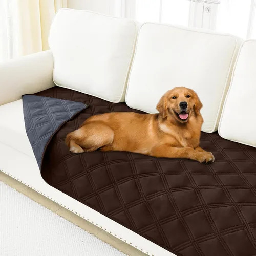 Vista 93 de Smiry Funda impermeable para cama de perro, manta reversible para mascotas para sofá Manta suave lavable para perro, funda a prueba de fugas