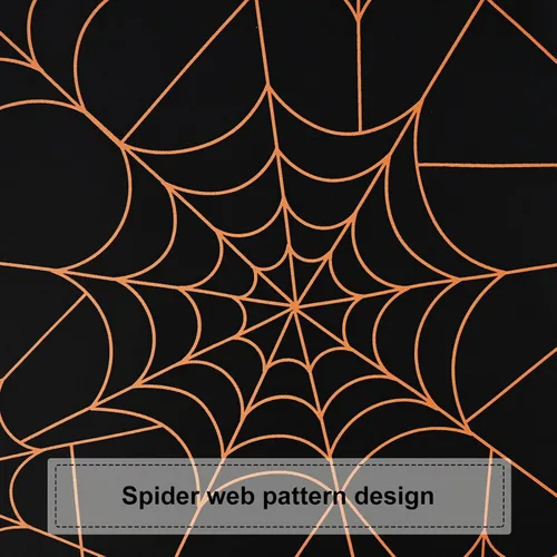 Vista 6 de Cortinas opacas de Halloween para sala de estar y dormitorio, cortina de ventana de tela de araña de 63 pulgadas de largo, 2 paneles de cortinas