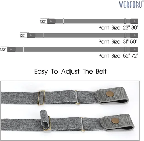 Vista 7 de Sin hebilla cinturón elástico para mujeres hombres cinturón de cintura de hasta 72 pulgadas para jeans