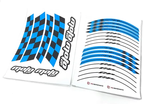 Vista 2 de MC MOTOPARTS Adhesivos para llanta de rueda 17 pulgadas Cinta adhesiva AA01 Compatible con GSX1300R GSXR1000 GSXR600 (Azul Aqua)