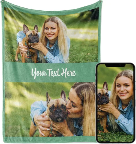 Vista 13 de Manta personalizada con imagen, se envía al día siguiente, impresa en Estados Unidos, manta de fotos personalizada, colores vibrantes, suave