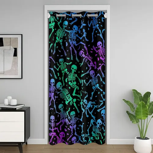 Vista 19 de Erosebridal Highland - Cortina opaca para puerta de vaca, con diseño de rosas para niños, niñas, niños, con animales salvajes del oeste