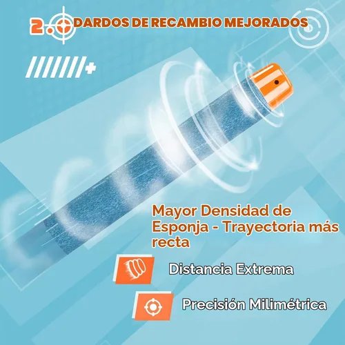 Vista 3 de AMOSTING Paquete de munición de 100 balas de repuesto compatibles con pistolas Nerf N-Strike Elite 2.0 Series – Compatible con todas las pistolas