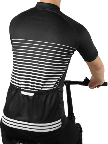 Vista 10 de Camisetas de ciclismo para hombre, camisetas de ciclismo de manga corta, chaqueta de bicicleta con cremallera completa